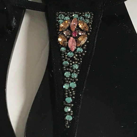 Franklin Elman NEW Jewel Thong T-Strap Leather Sandals Flats Open Toe Bead Italy - Picture 7 of 8